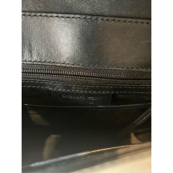 Michael Kors Black Leather Handle Bag With Strap - Picture 8 of 9